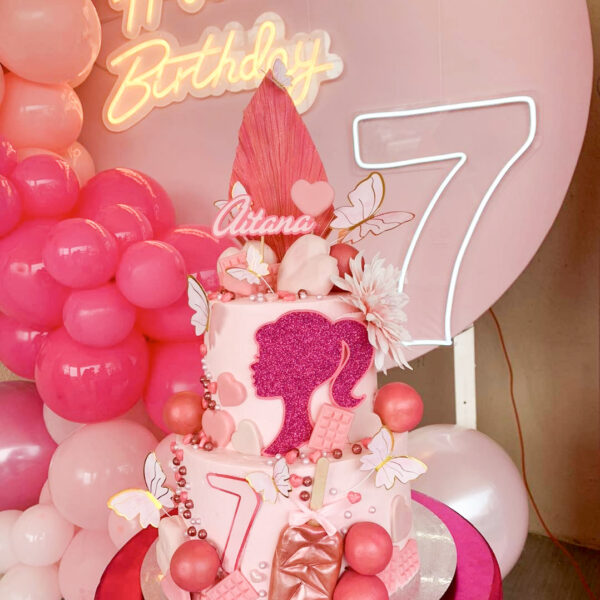 Pastel de barbie de 2 pisos para cumpleaños infantil - Lupita bustos